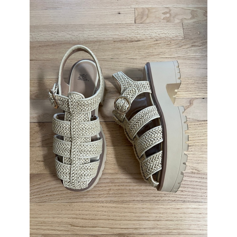 Wild Fable Platform Fisherman Sandals Women 8.5 Beige